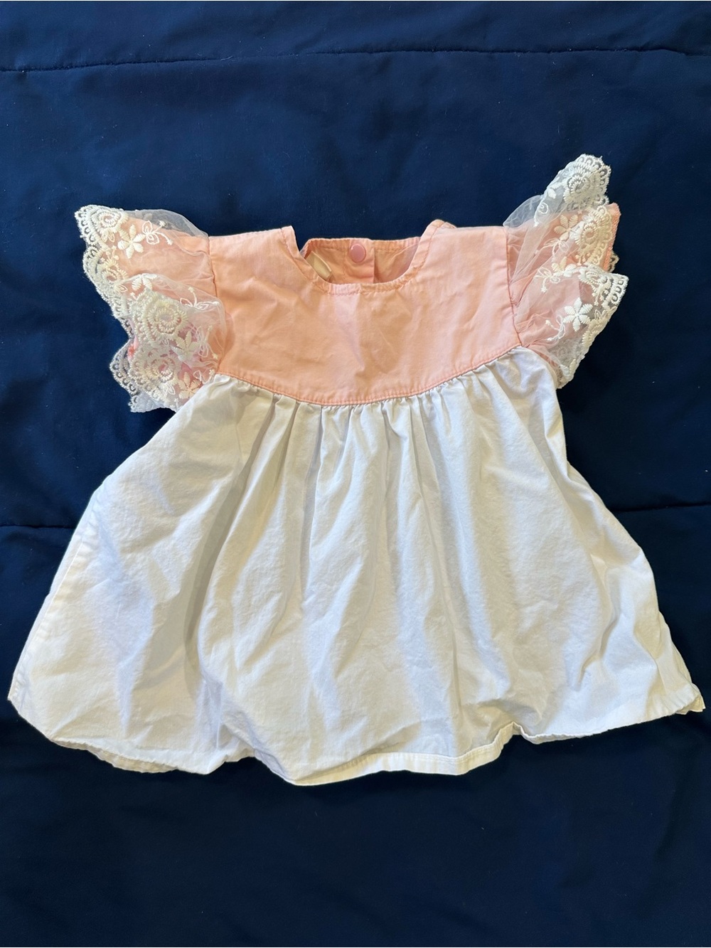 Amazon Pink and White Lace Flutter Sleeve Formal Dress for Girls